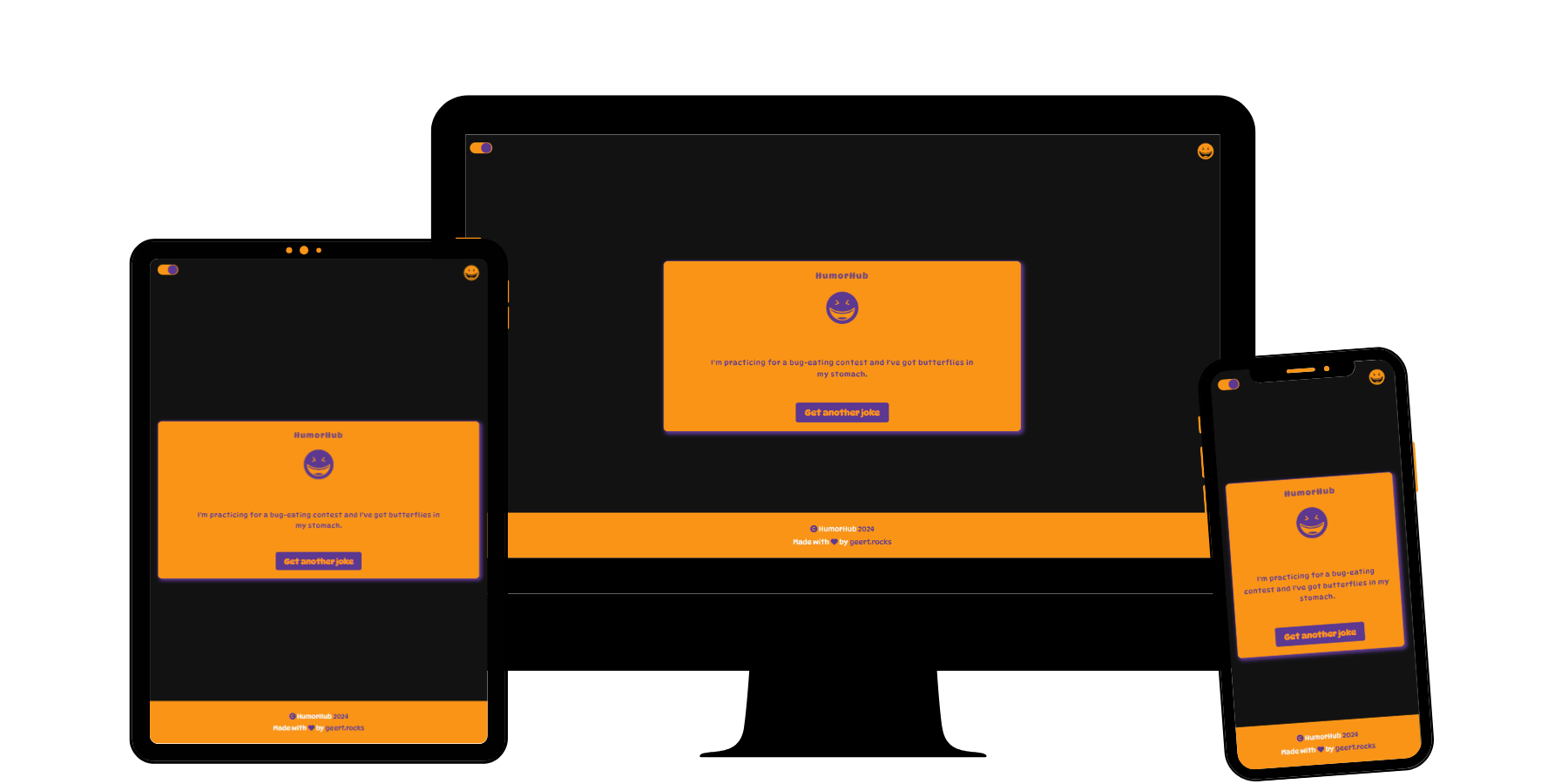 HumorHub Responsive Web Design